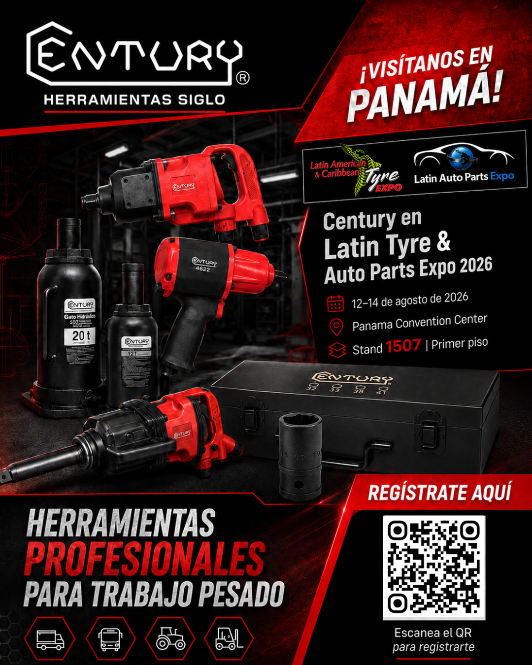 Century en Latin Tyre y Auto Parts Expo Panamá 2026